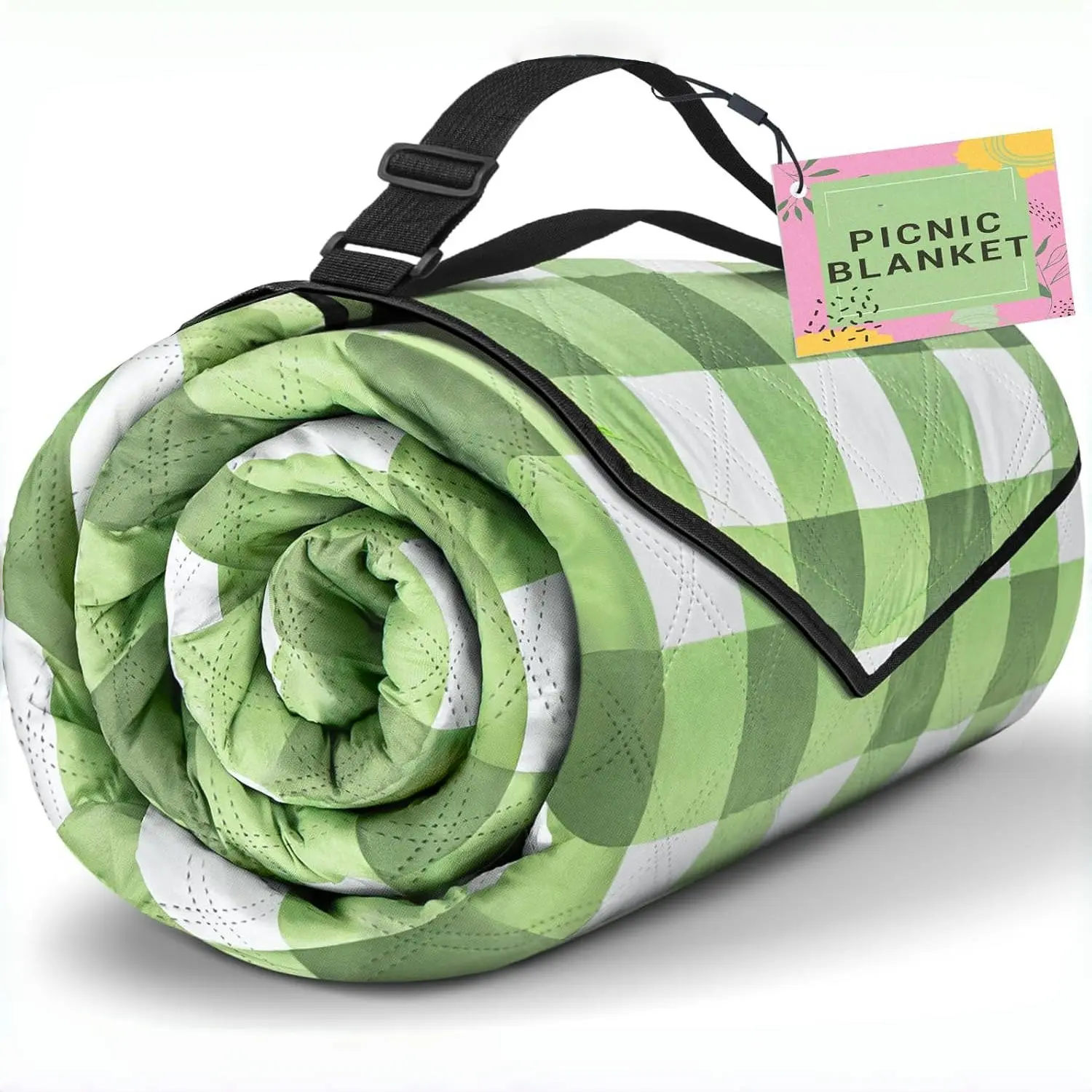 Large Waterproof Picnic Blanket, Foldable Outdoor Beach Mat, 203.2cm X 203.2cm, Ideal for Park, Grass, Travel, Hiking, Camping