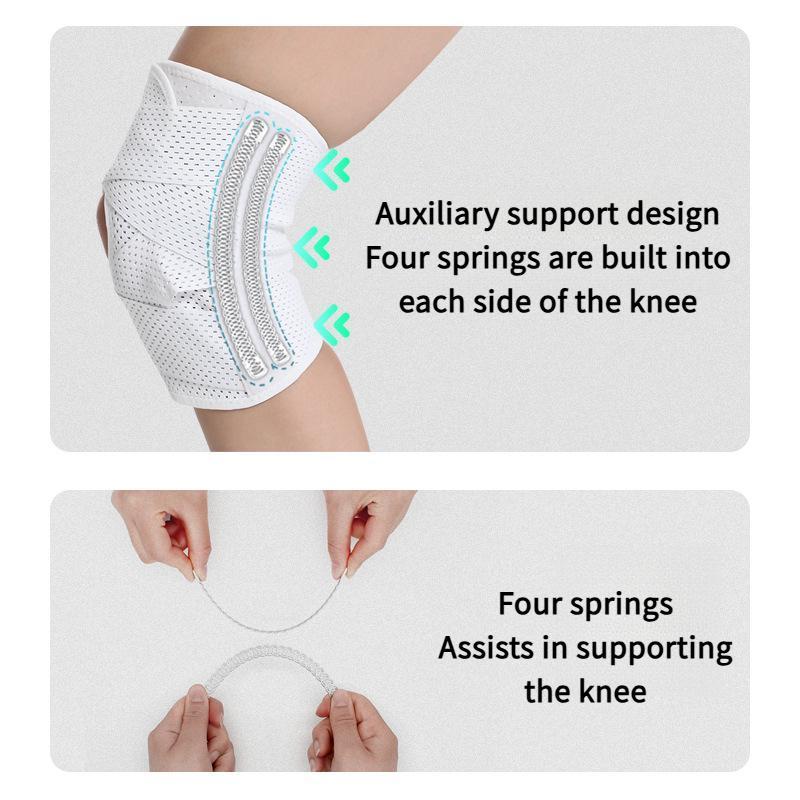 OLLAS Knee Brace for Protection and Support with Air Mesh Fabric, Adjustable Wrap with Side Stabilizers, Ultra-Soft Bandage for Sports, Running, and Outdoor Activities