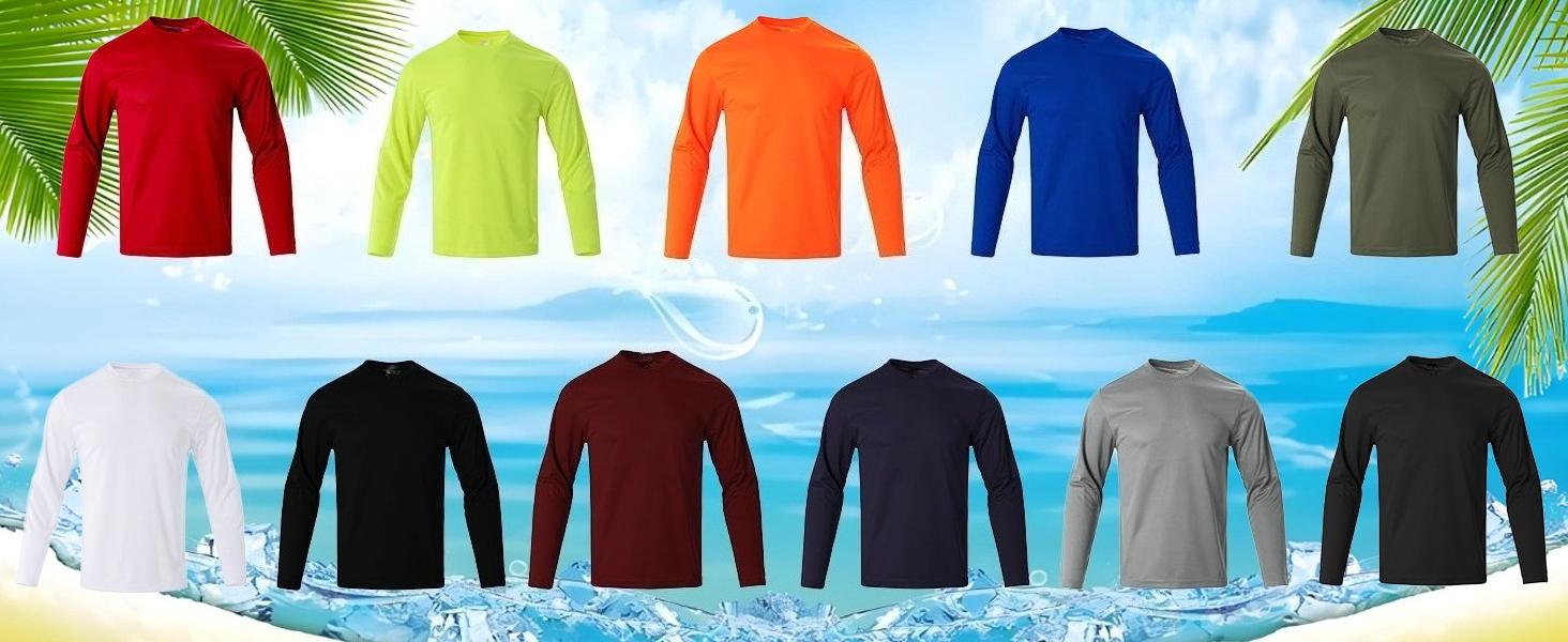 Mens Long Sleeve Shirts Casual Quick Dry Crew Neck Work Shirts Athletic Cycling Hiking T-Shirts Mens Long Sleeve Shirts Casual Quick Dry Crew Neck Work Shirts Athletic Cycling Hiking T-Shirts