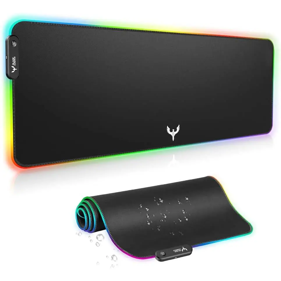 RGB Gaming  Pad-14 Light Modes, Extended Soft LED  Pad, Anti-Slip Rubber Base,  Keyboard Mousepad Mat (31.5 x 12 Inch) | LED  pad with 14 lighting modes, covers keyboard & , anti-slip rubber base,  surface, USB