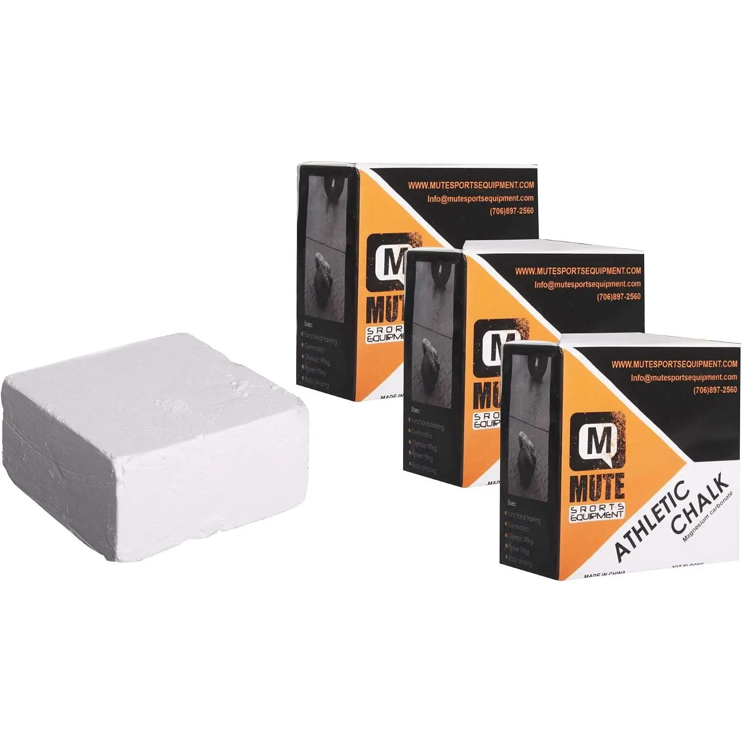| Athletic Gym Chalk - Increase Grip Strength - for Bouldering, Rock Climbing, Gymnastics, Functional Fitness, Weight-Lifting - Non-Toxic, Non-Staining Magnesium Carbonate - 2 oz Blocks (3 Pack)