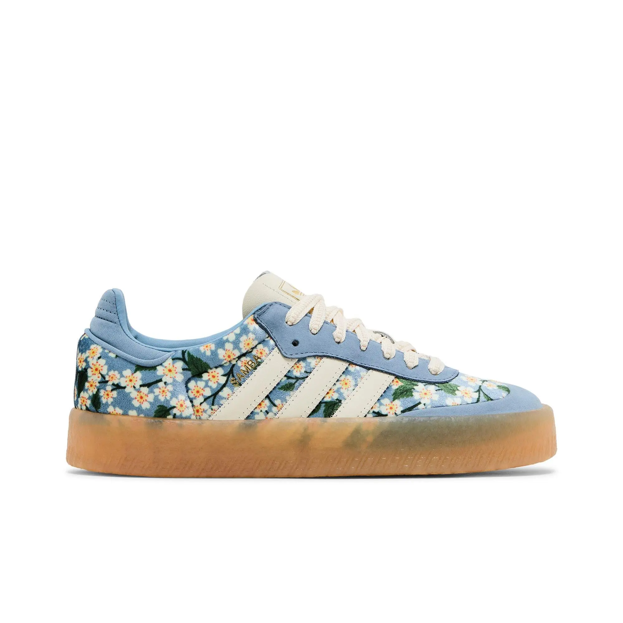 Liberty London x adidas Womens Sambae 'Blue Cream White' (women's sizes) Blue/Cream White/Gold Metallic training-shoes JQ6046
