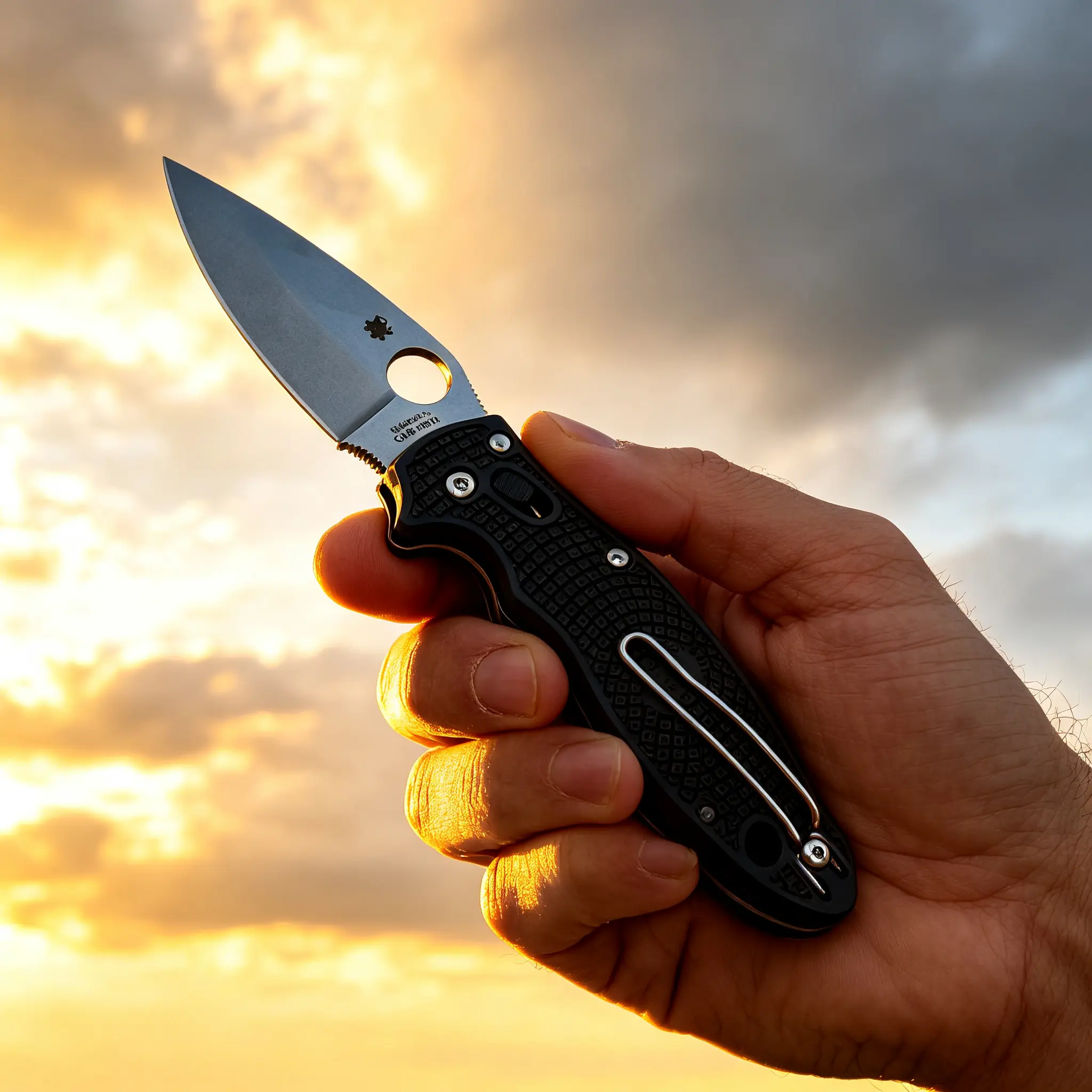 Lightweight EDC Folding Knife C101 CTS BD1N Steel, 3.37in Drop Point, Button Lock, Portable FRCP Handle for Daily Carry