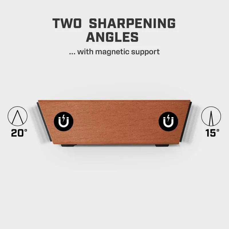 Rolling Knife Sharpener - Perfect Edge Every Time with Kitchen Knife Sharpener  - Knife Sharpening Kit - Knife Sharpener Roller with Magnetic Holder with 20 Degrees