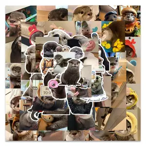 54 Pieces Otter Pattern Waterproof Stickers, Car Cup Luggage Phone Laptop Decals, Durable Adhesive Labels for Personalization