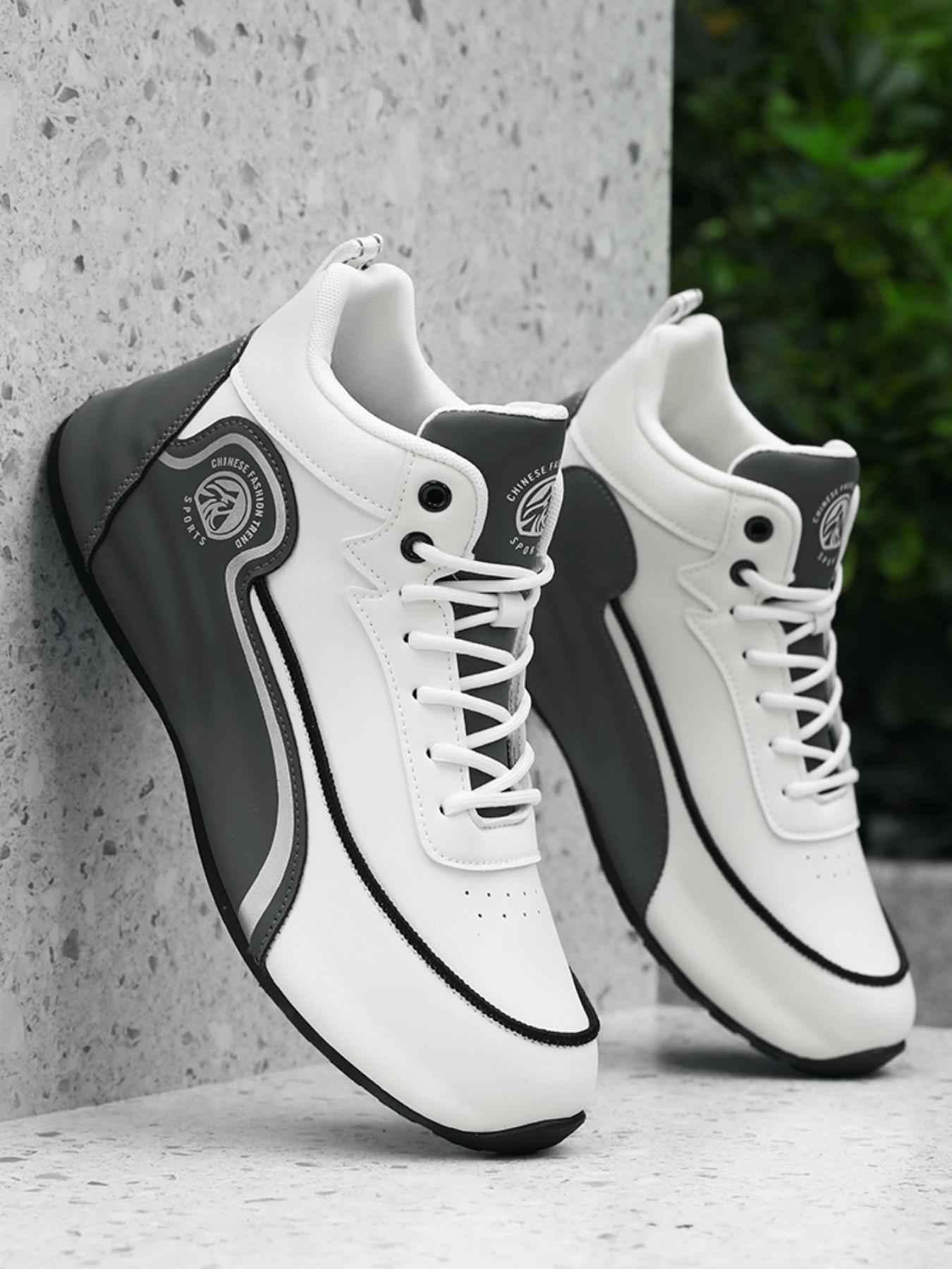 Men's Fashionable Lace Up Mid Top Sneakers, Casual Comfortable Breathable Sports Running Shoes, Male All-match Round Toe Shoes for Daily Wear, Closed