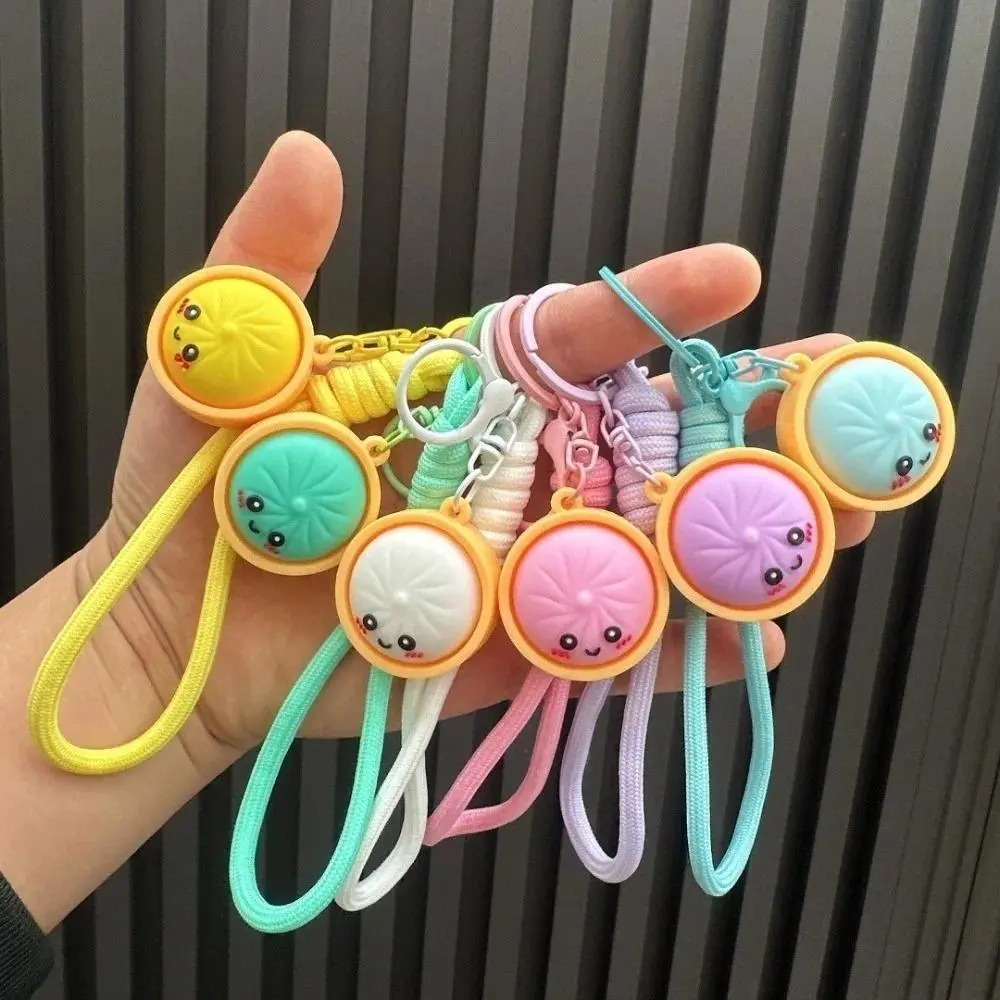 Dumpling Thread Keychain Hanging Decor with Steamer, Party Favors, 3/6/10/12pcs Multi-Pack Options, Random Color, for Gift Bags, Dumpling Keychain Hanging Decor