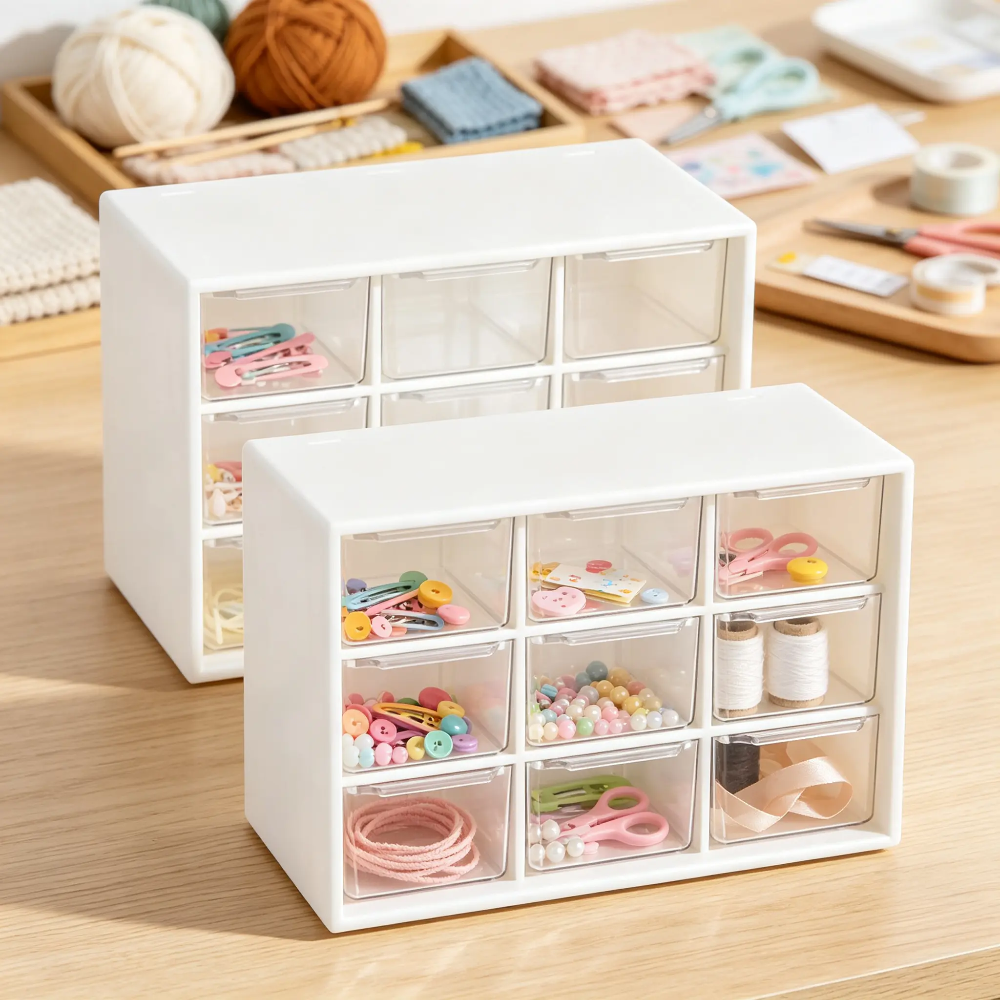 2 piece/4 piece desktop plastic organizer box,teacher toolbox organizer box, office supplies organizer box, small items organizer box, hair clip/sticker/handmade jewelry organizer box, Cosmetic Organizers,stationery and dormitory essentials