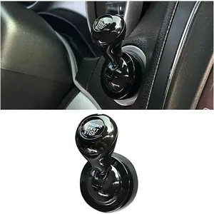 Car Joystick Push to Start Button Cover, Carbon Fiber Cool Metal Vehicle Engine Starter Stop Button Rocker, Auto Interior One-Touch Push to Start Protector, Universal for Vehicles (Black)