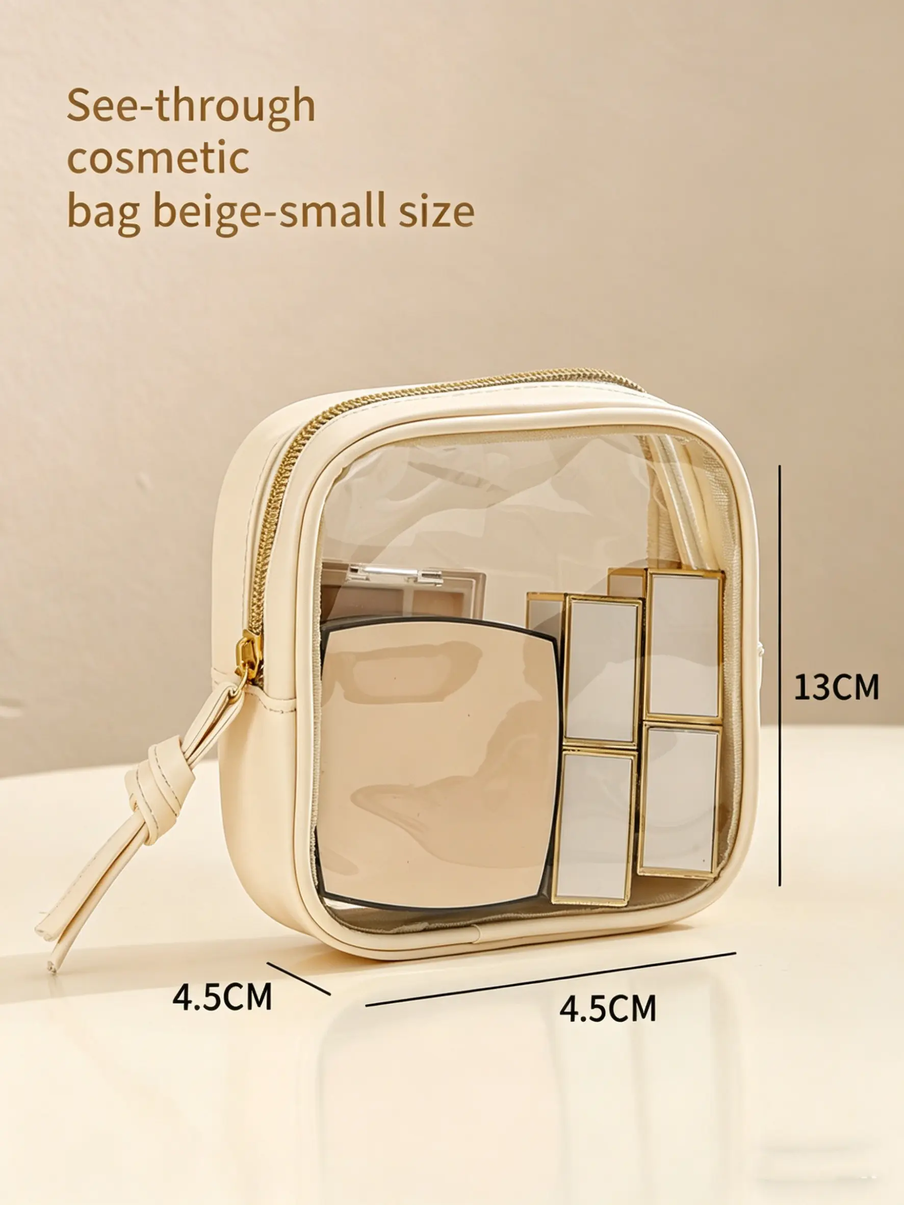 Transparent Cosmetic Bag, Portable Small Lipstick Powder Organizer, Travel Makeup Pouch, Large Capacity Waterproof Washbag