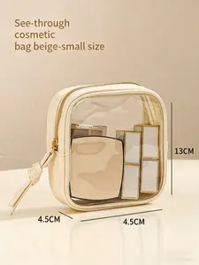 Transparent Cosmetic Bag, Portable Small Lipstick Powder Organizer, Travel Makeup Pouch, Large Capacity Waterproof Washbag