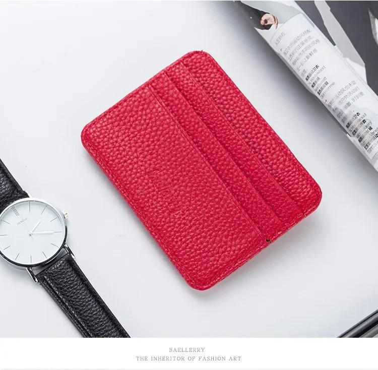 Double-sided PU Leather ID Card Holder Multi-color Bank Credit Card Case Multi-slot Ultra-thin Wallet Business Card Holder Men