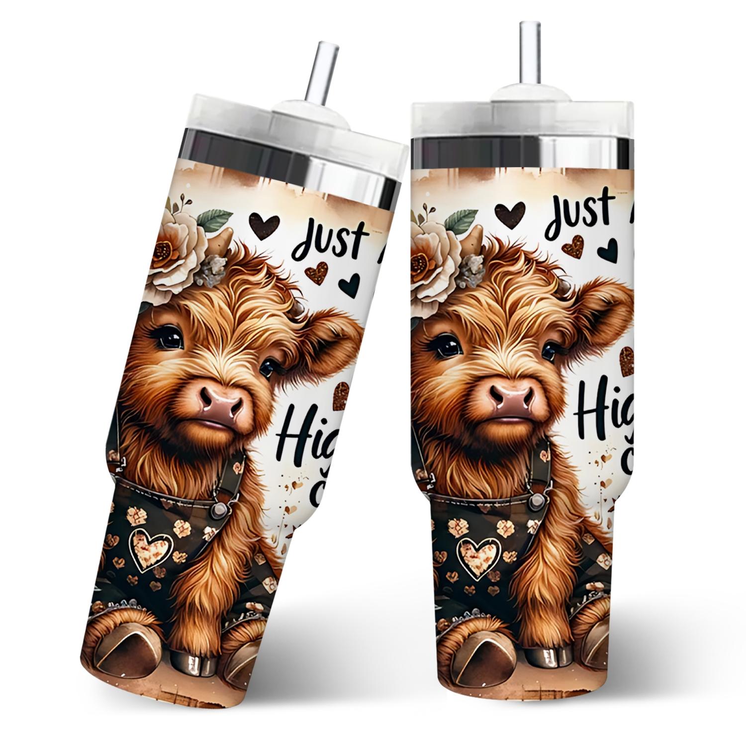 30 oz Stainless Steel Vacuum Insulated Tumbler with Lid and Straw, Insulated Travel Mug for Hot and Cold Drinks, Perfect Gift for Cow Lovers and Special Occasions, Insulated Water Bottle