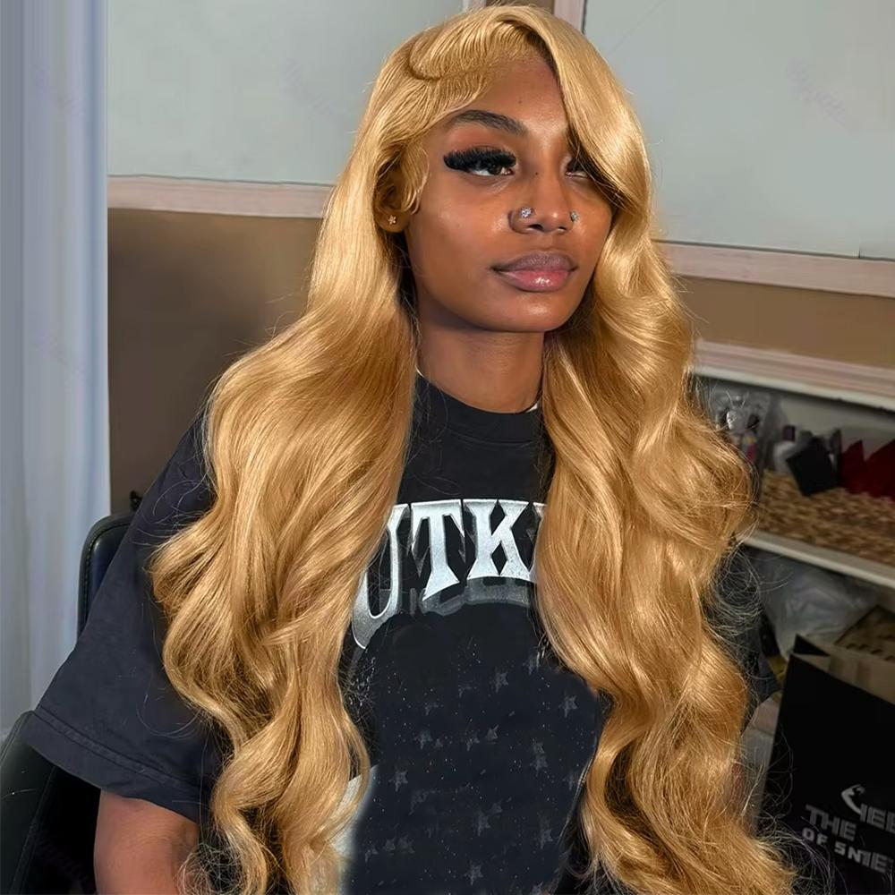 13x6 Lace Front Wig 180 Density Straight Human Hair 30 Inch Honey Blonde Honey Blonde Wig Human Hair 30inch 13x6 Body Wave Honey  main image 3