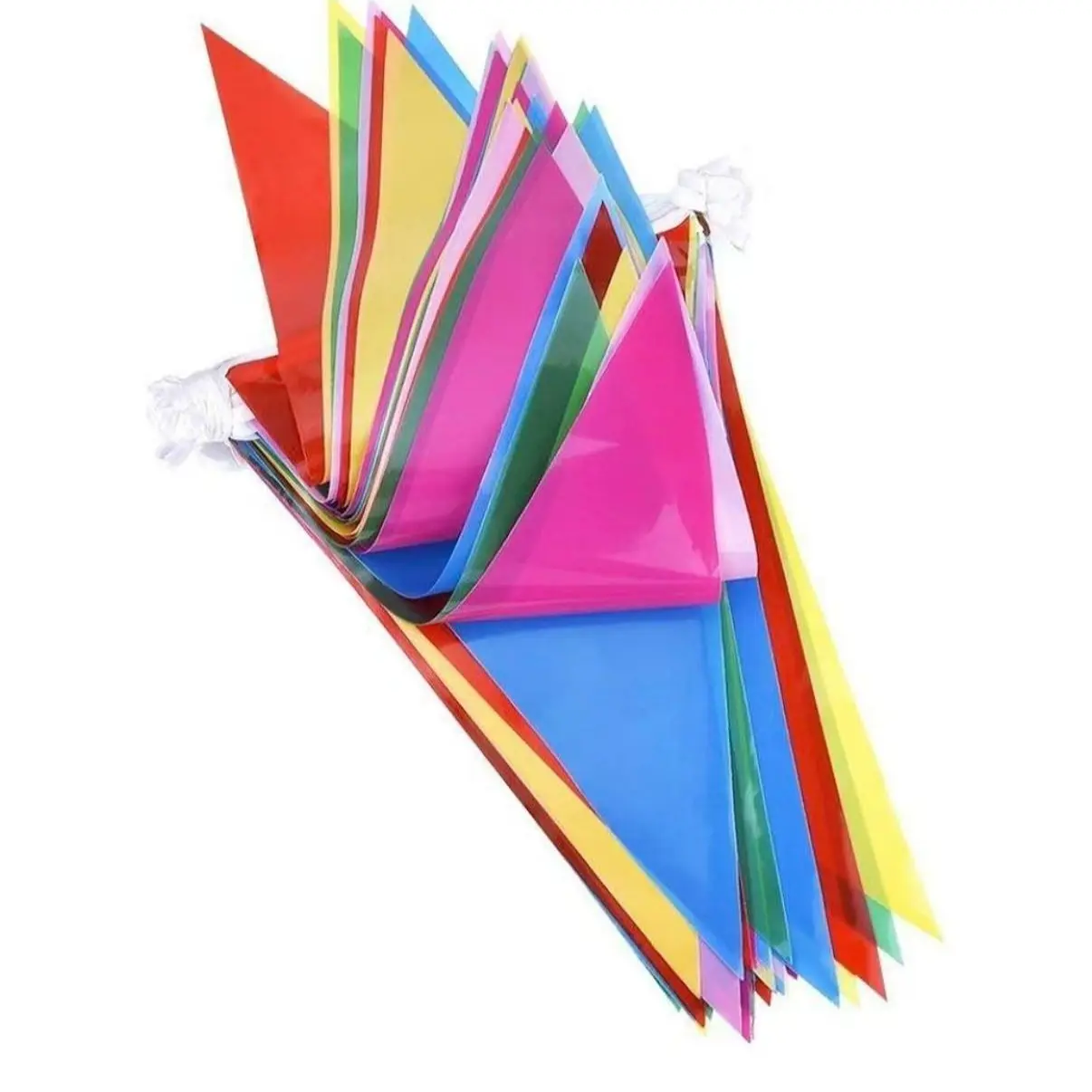 100pcs Colorful Triangle Pennant Banners, 164 Feet Total Length, Festive Party Celebrations, Backyard Picnics, Nylon Decorative Flags