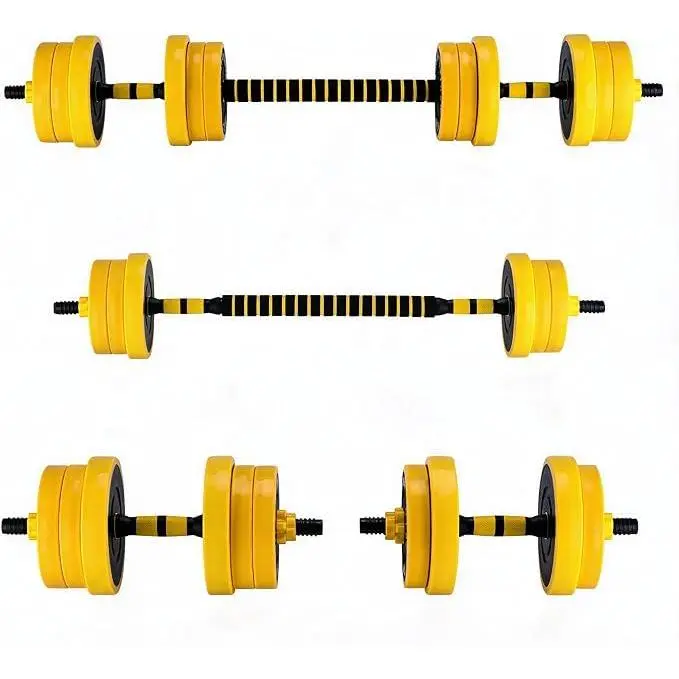 GARVEE Adjustable Dumbbell Weight Set 44 LBS with PE Coating and Comfortable Handle for Home Gym Use, Durable and Ergonomic Design in Yellow