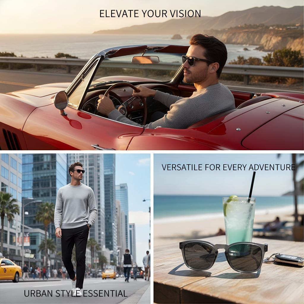 Unisex Polarized Square Sunglasses 2026, Multi-Color Clear & Transparent Frame, Trendy Lightweight UV400 Protection Sun Glasses for Men Women Daily Wear Driving Outdoor Casual Use