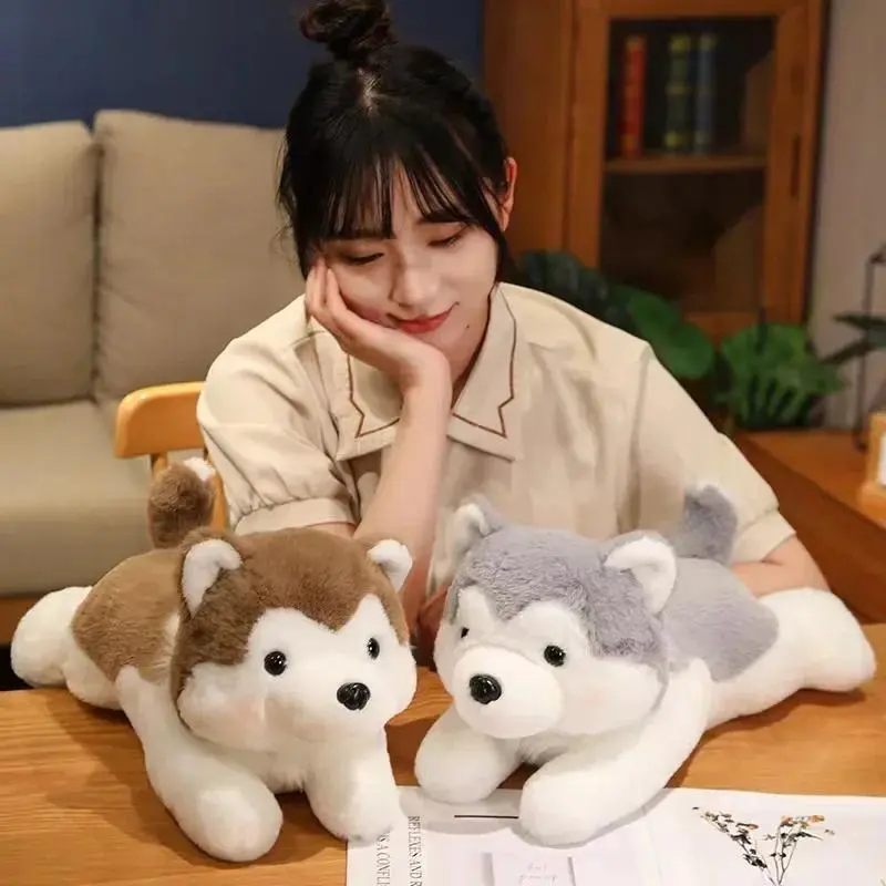 30/40/50cm Husky Dog Plush Pillow, Soft Stuffed Animal Doll for Bedroom Sofa and Home Decor