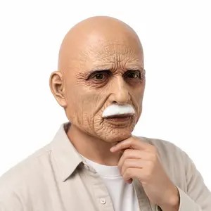 Old Man Mask, Bald Geezer Mask, Funny Man Face Cover, Realistic Mask, Halloween Party Supplies, Masquerade Props, Party Event Props, Roleplay Ornament