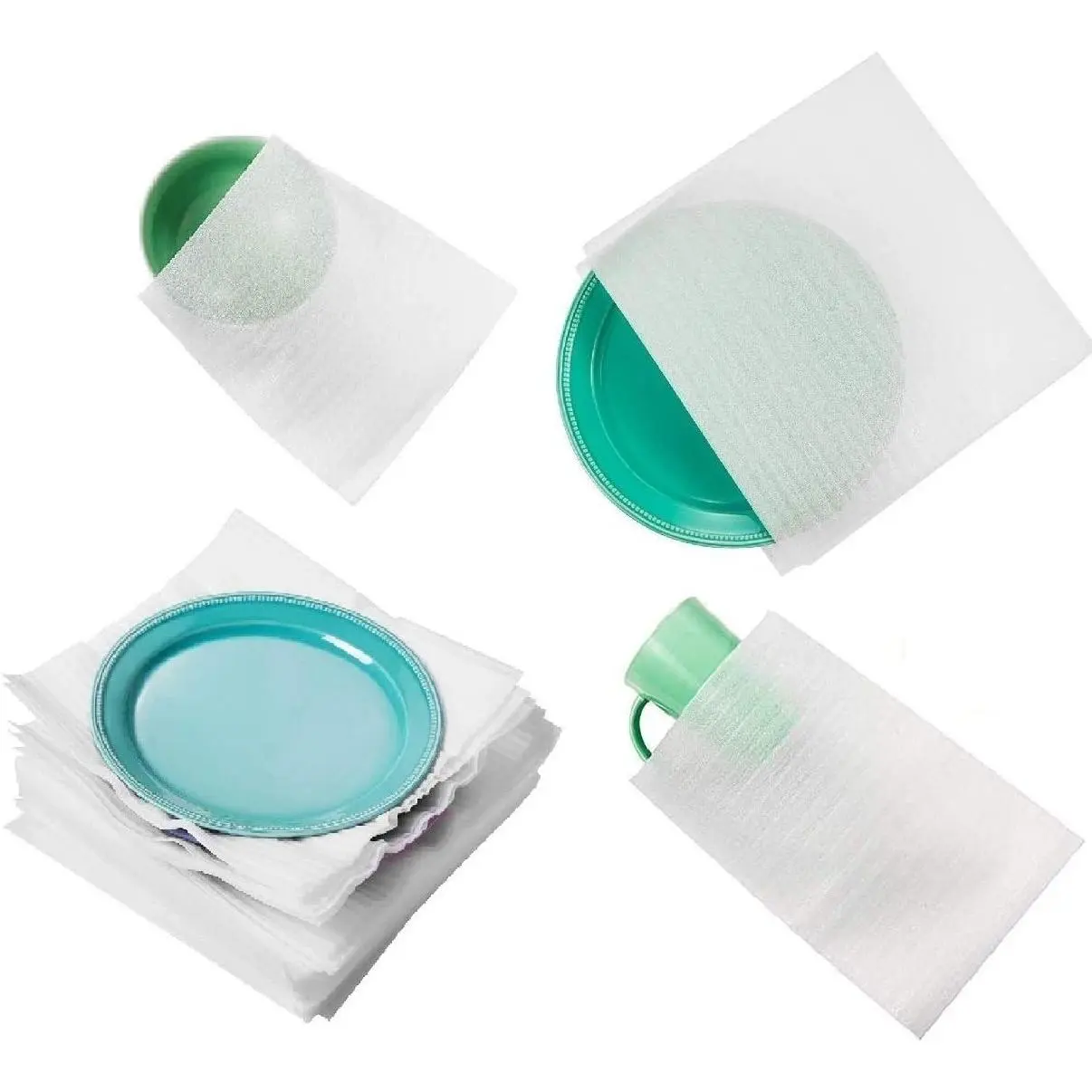 100 Thickened Foam Pouches Sheets for Moving & Dish Packing Supplies - Bubble Wrap AlternativeGift