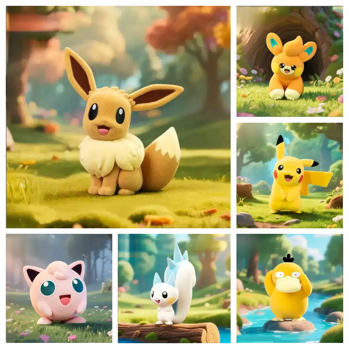 Funism Pokémon Flocked Figure Cute Collectible Figurine - Perfect Birthday & Holiday Gift for Friends & Anime Fans
