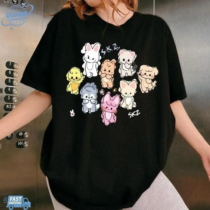 Youth & Adult SKZ Shirts, Chibi Characters Shirts, Music Lover Gift, Album Shirts, Gift For Fam, Merch For Fan, Kpop Lover