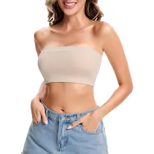 Strapless Bras for Women Invisible Bandeau Bralette Tube Top