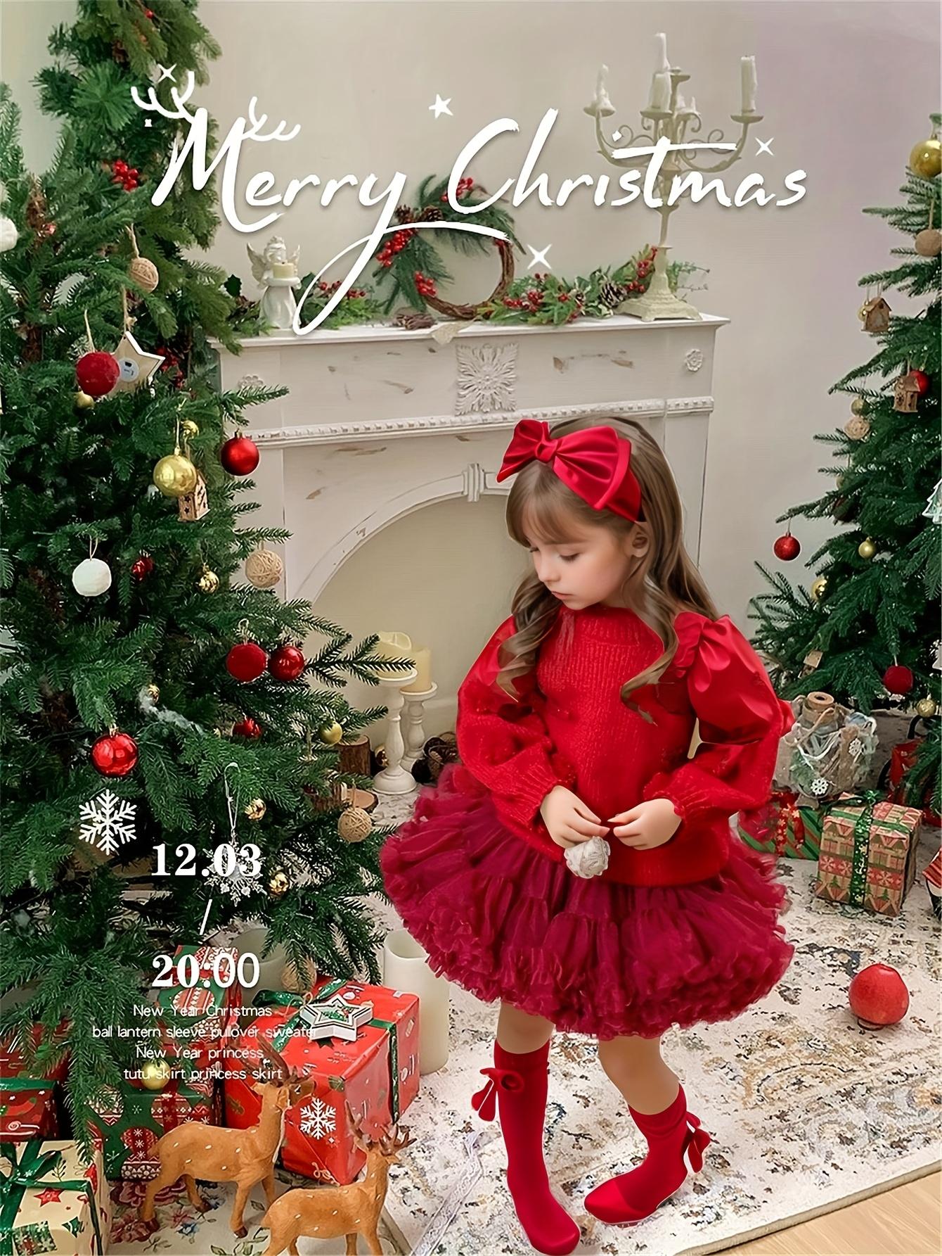 Girls' Burgundy Tutu Ballet Skirt with Wide Waist Belt - Puffy A-Line Princess Dress, Short Party Skirt for Christmas Nutcracker, Recitals & Photo Shoots - Machine Washable Dance  for &