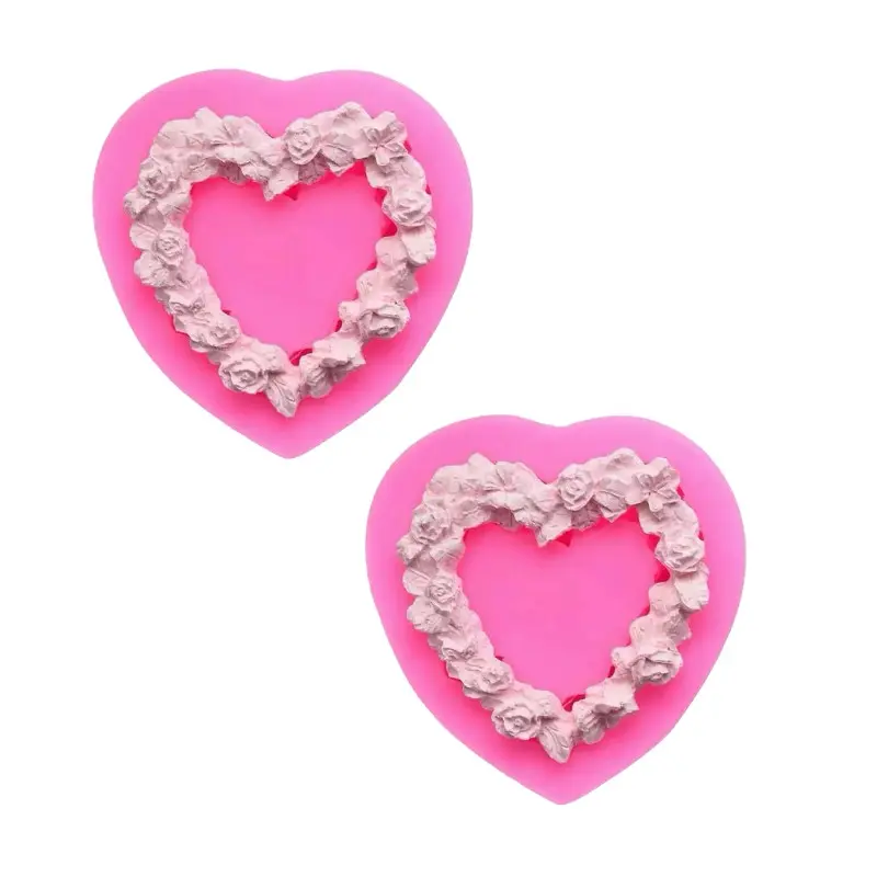 Heart Frame Mold, photo frame,Border Mold for Cake Decoration, Pop cake,Paper Cup Cakes, Candy, Chocolate Making, Perfect for Baking Accessories