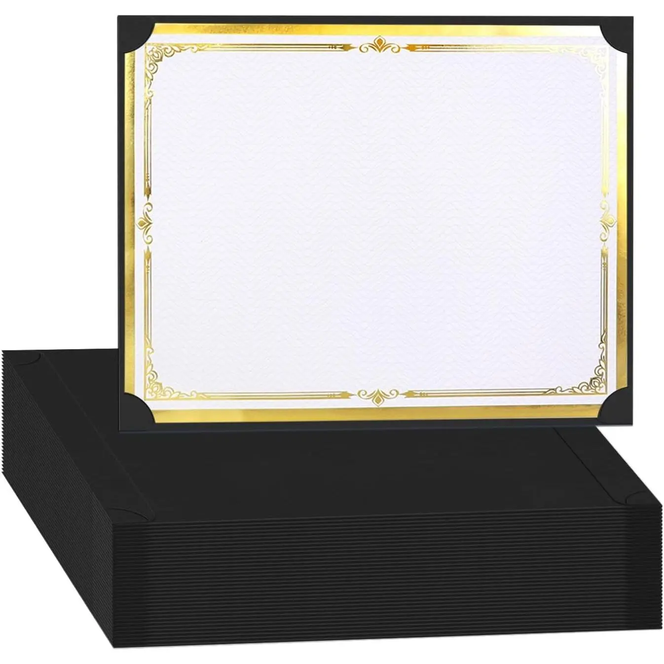 Award Single Sided Certificate Holders, 48Pack Certificate Holders Diploma Covers for Graduation, Employee Appreciation, Certifications, Fits 8.5x11 Inches Award Certificate Papers(Black)