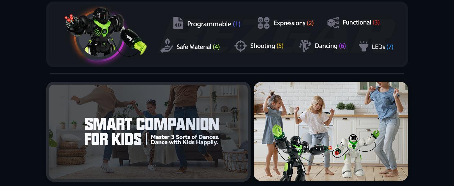 TR300 Robot Toys for Kids - Smart Programmable, Dancing Remote Control Emo Robot with 22 Actions, Supporting 78 Changing Expression, for Kids, 3 4 5 6 7 8 Year Old Boy Birthday