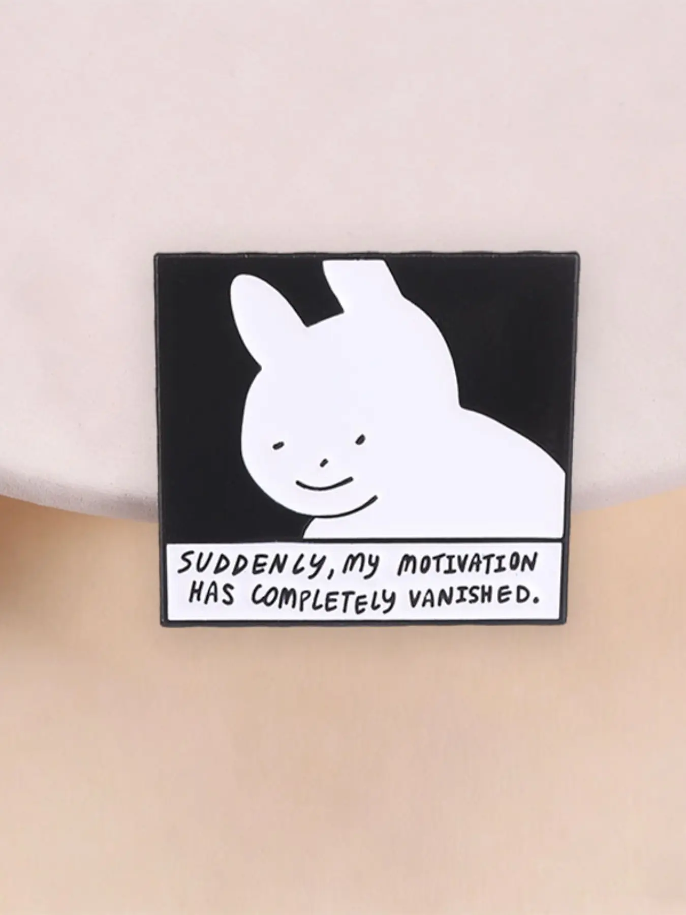 Funny Cartoon Rabbit Enamel Pin, and Handwritten Design Badge, Fashion Accessory for Clothes and Backpacks, Gift for Friends
