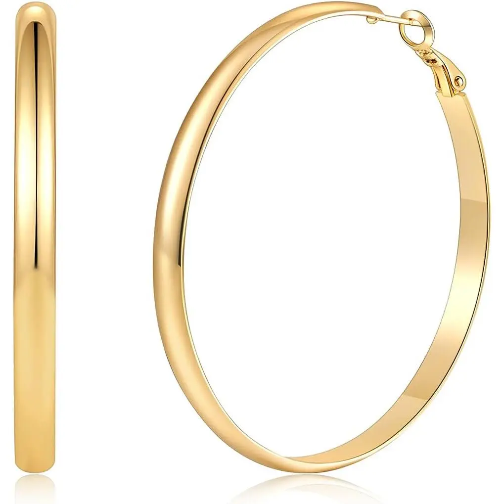 Big Hoop Earrings for Women, Black/Red/Blue/Cream Colored Hoops, Gift 62mm