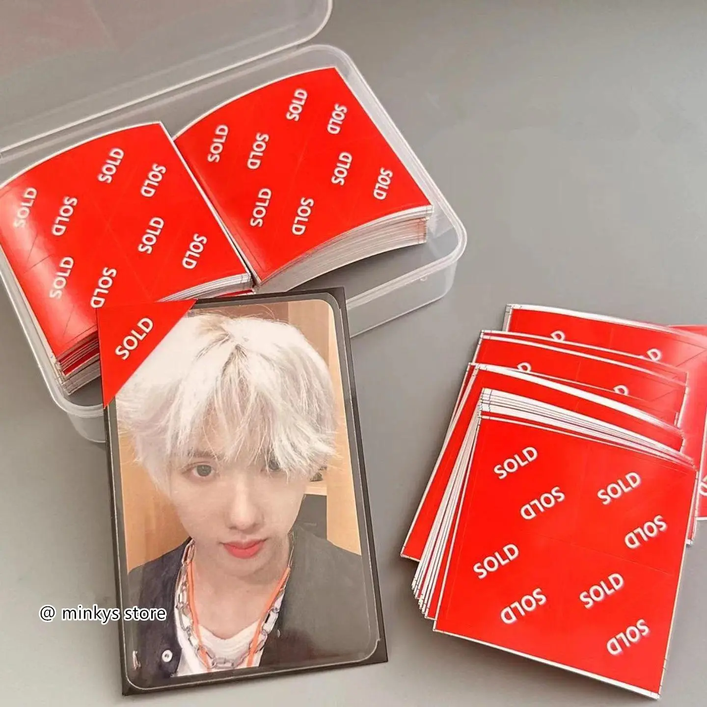20pcs/lot Kawaii Red Sold Label Stickers Kpop Photocards Letter Label Decorative Sticker Confetti Stationery