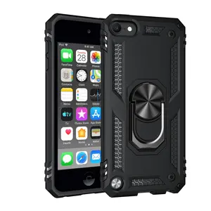 Case for Apple iPod Touch 5/iPod Touch 7/iPod Touch 6 Thick Durable Dual Layer Shockproof Anti-Drop, Simple Solid Color, 360 Rotating Metal Ring Stand, Non-Slip Dirt-Resistant for Apple iPod Touch 5/iPod Touch 7/iPod Touch 6 Case