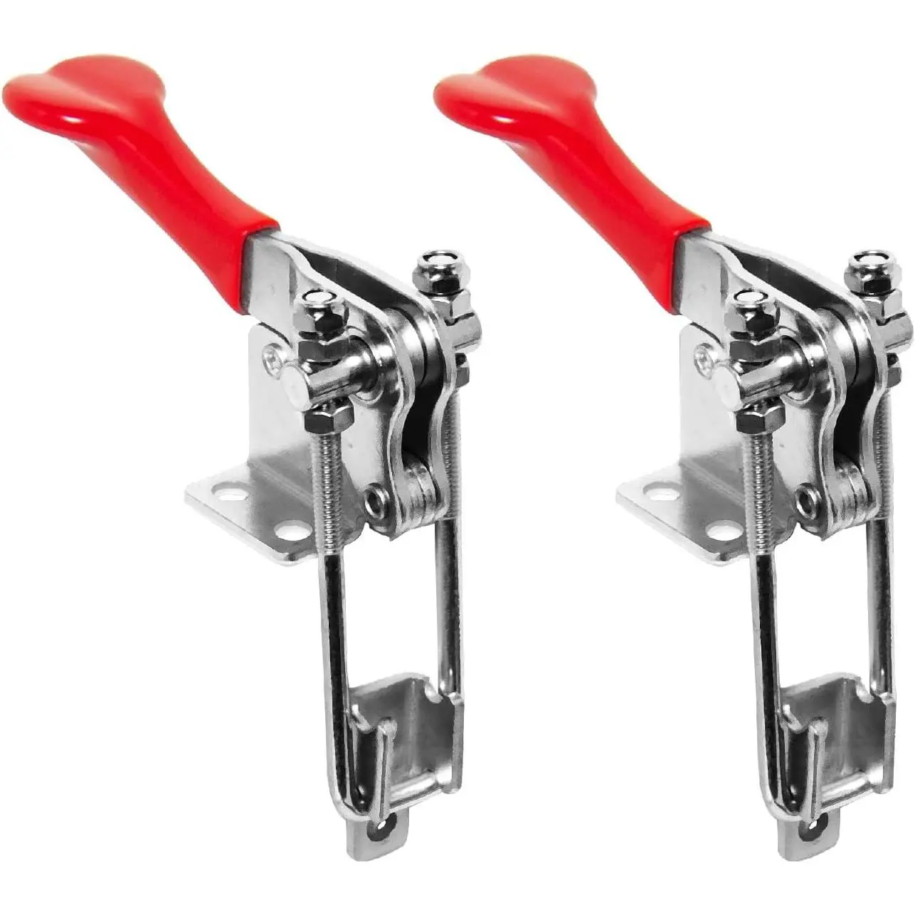 2PK Toggle Clamp, 1000 lbs Holding Capacity, 334 Adjustable 90 Degree Vertical U Bolt Latch w/Antislip Hand Grip for Woodworking Jigs & Fixtures, Smoker, Tire Carrier, Cabinet (20309-P2)