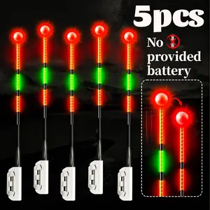 5-Piece Fishing Signal Indicator, Color-Changing Lights After Fish Bites, Night Vision Glow Stick, Day/night Use, Suitable for All Rods