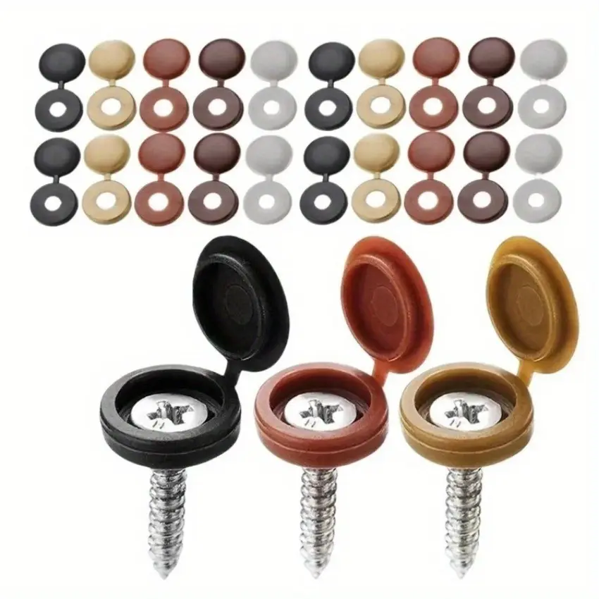 120pcs Mirror Finish Screw Caps, Self-Drilling Screw Covers, Plastic Decorative Caps, M4/m5 Screw Covers, Dustproof Clips