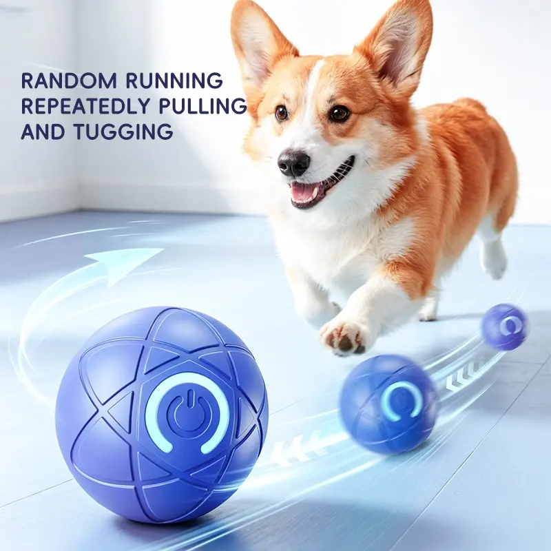 Interactive Gravity Bounce Dog Toy, Durable Chew Ball, Pet Slow Feeder, Auto Teasing Function, Rechargeable, Automatic, Suitable for Small Dogs