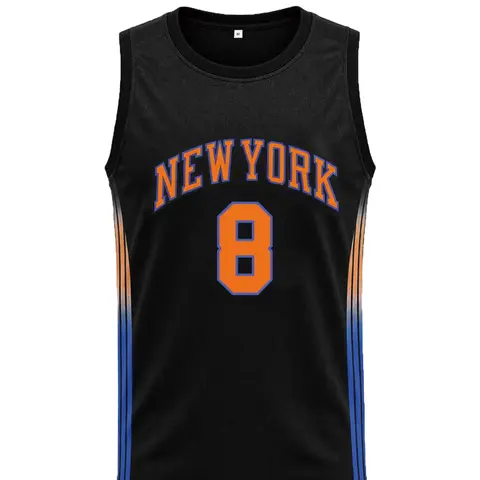 KTYSDE 🔥 Hot Selling Men's #8 New York Embroidery Basketball Jersey Embroidered Breathable Unisex Sleeveless Athletic Tank Top for Sports Training Casual Sports Jersey Workout Tops Sporty Sports Top