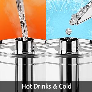 ROVSUN Beverage Dispenser, Drink Dispenser Water Juice Dispenser Stainless Steel with Ice Container for Party Catering Buffet Restaurant (2.2Gallon)