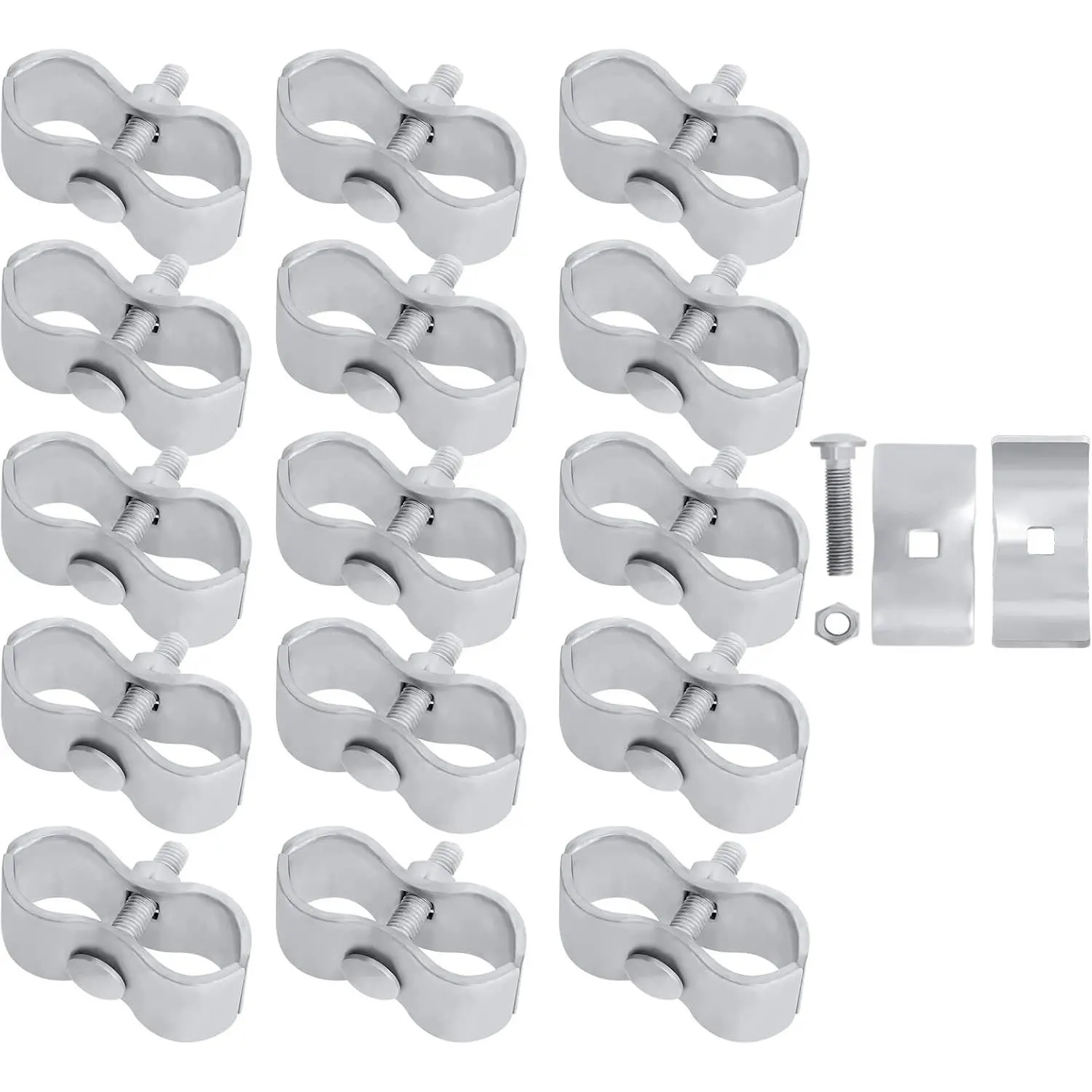 16 Sets Galvanized Dog Kennel Panel Clamps Chain Link Fence Clamps 1-3/8'' Fence Parts Fence Ties for 32mm Pipe Panel Frames