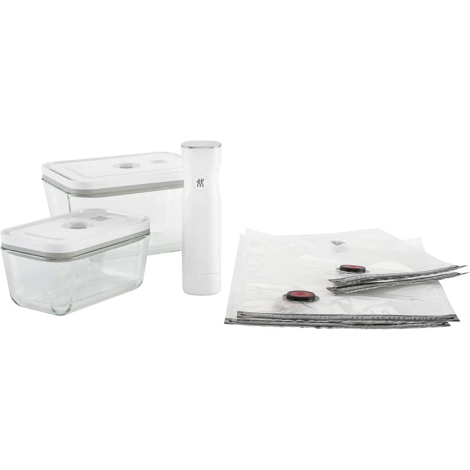 & Save 7-pc Vacuum Sealer Machine Starter Set, Sous Vide Bags, Meal prep, Airtight  Storage Containers, Glass