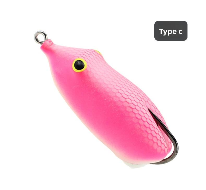 Topwater Frog Lure Single Hook Weedless Fishing Lure for Snakehead Bass Long Cast Floating Frog Lure Heavy Grass Freshwater Fishing Tackle