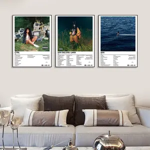 3-piece SOS/Ctrl/SOS DELUXE:LANA music canvas poster, music album cover painting, art wall painting as a gift, wall decoration, home and dormitory decoration, bedroom, office, living room, cafe, bar, frameless