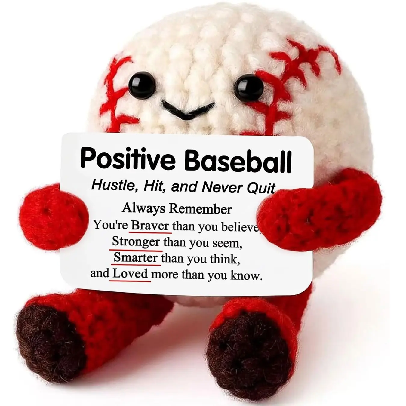 Sports Valentines Baseball Gifts for Boys 6 8 12 14 Baseball Stuff Accessories Drip Stuffed Animal Cute Stuffies for Birthday Christmas Crochet Figure Amigurumi Handmade Stuffed Animal