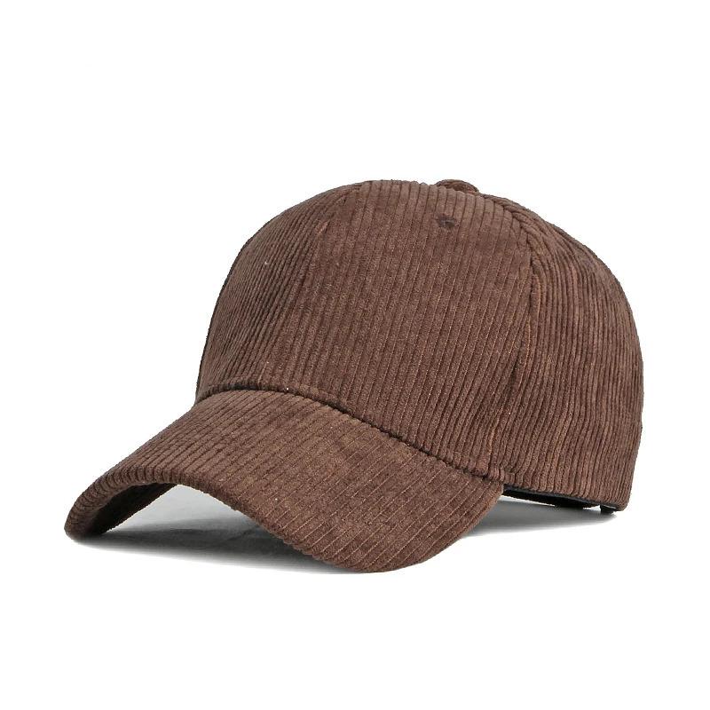 New autumn and winter solid color corduroy baseball cap for men and women, simple duckbill cap