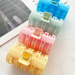 4-Piece Acrylic Hair Curlers, Large Hollow Design, Four Colors, Daily Use, Stylish Accessory, All-Seasons, Plain Pattern