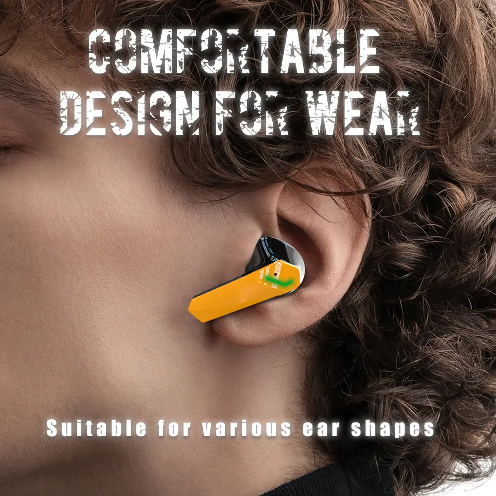 New Cross-Border J63 Wireless Gaming Bluetooth Headset, Cool Esports Noise-Cancelling Low-Latency Ultra-Long Battery Life TWS Headset