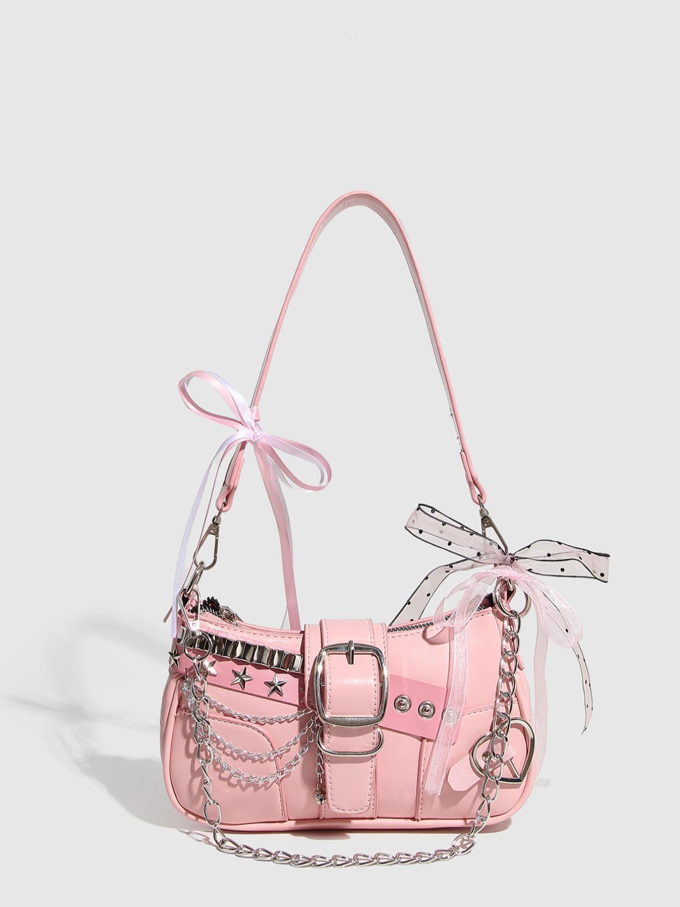 Women's Star Lacy Decor Stylish Crossbody Bag, Fashionable Pu Leather Adjustable Embellished Shoulder Bag for Daily Used, Casual Trendy Versatile High-quality Daily Commuting Bag